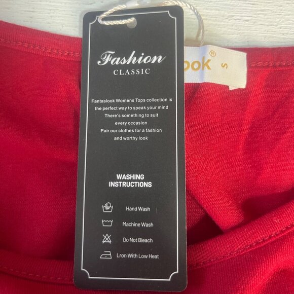 Fantaslook Blouse Shirt Womens Small Red New - Picture 9 of 10